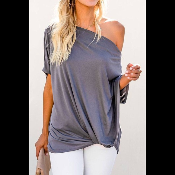 *🖤Oversized Off-Shoulder Top - Picture 6 of 8